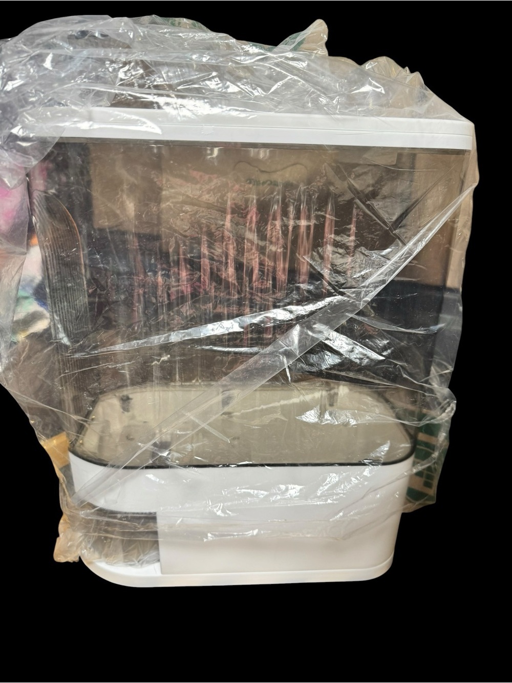 White and Clear Countertop rice container